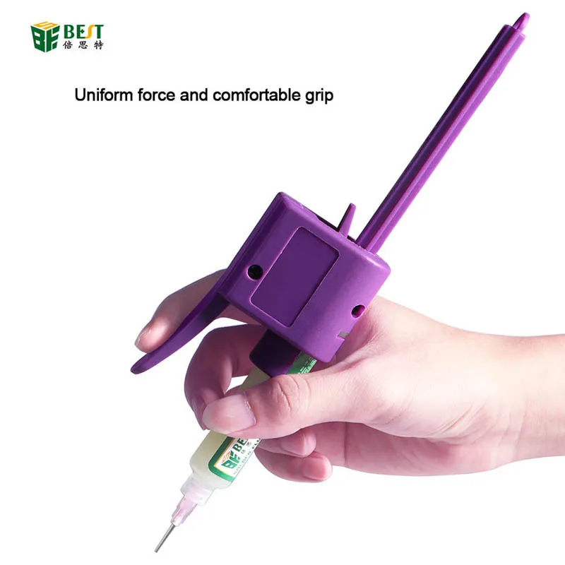 BST-61 Flux Booster Tool Manual Glue Dispenser For 10CC Syringe Solder Paste UV Mask Oil Structural Adhesive Glue Repair Tool