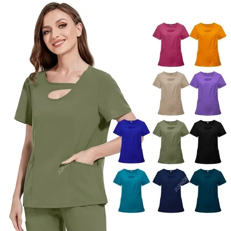 Elastic Multicolor Unisex Pharmacy Nurse Uniform Hospital Doctor Workwear Dental Surgery Scrubs Women Scrubs Medical Uniforms