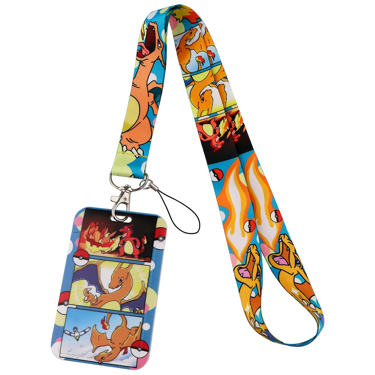 Cartoon Print Webbing Lanyard Keychain Classic Story Ribbon Hang Rope Keyring Mobile Phone Charm Cute Neck Straps Key Rings