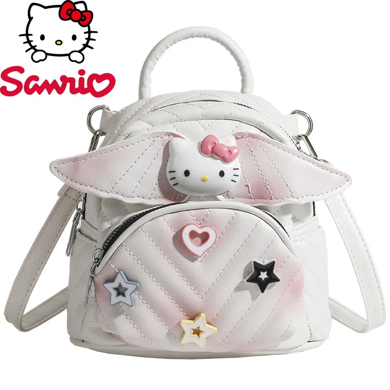 Sanrio Hello Kitty Licensed Sweet Korean Style Winged Tie-Dye Backpack Cute Cartoon Print Heart Birthday Gift for Women