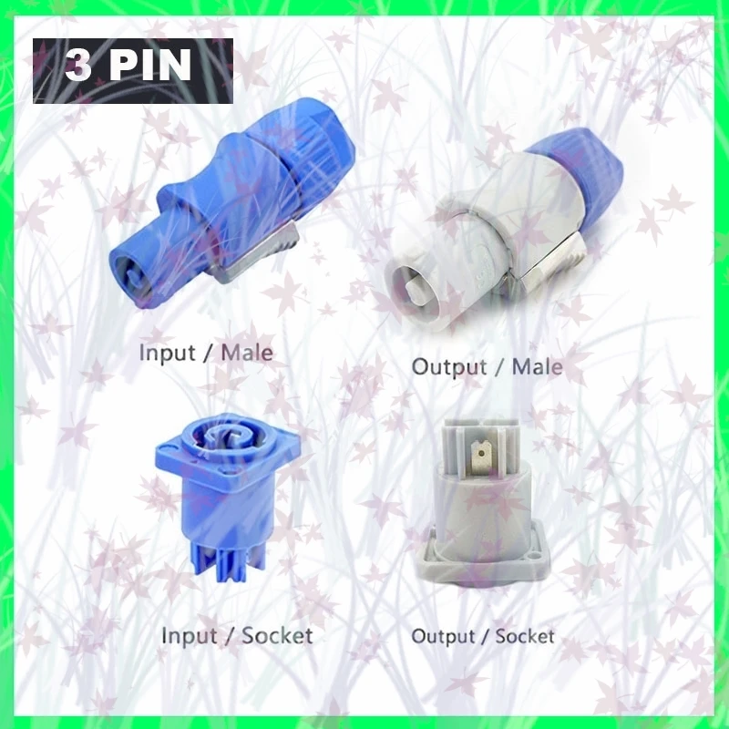 Powercon Connector Lockable Cable Connector Chassis Socket for Electric Drill LED Screen Stage Lighting Power Connecting B3