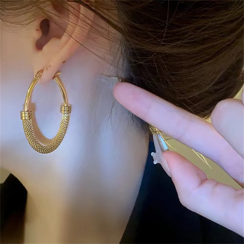 Vintage Exaggerated Hollow out Geometric Heavy Metal Earrings For Women Jewelry Gifts Circle Earrings Party Fashion Accessories