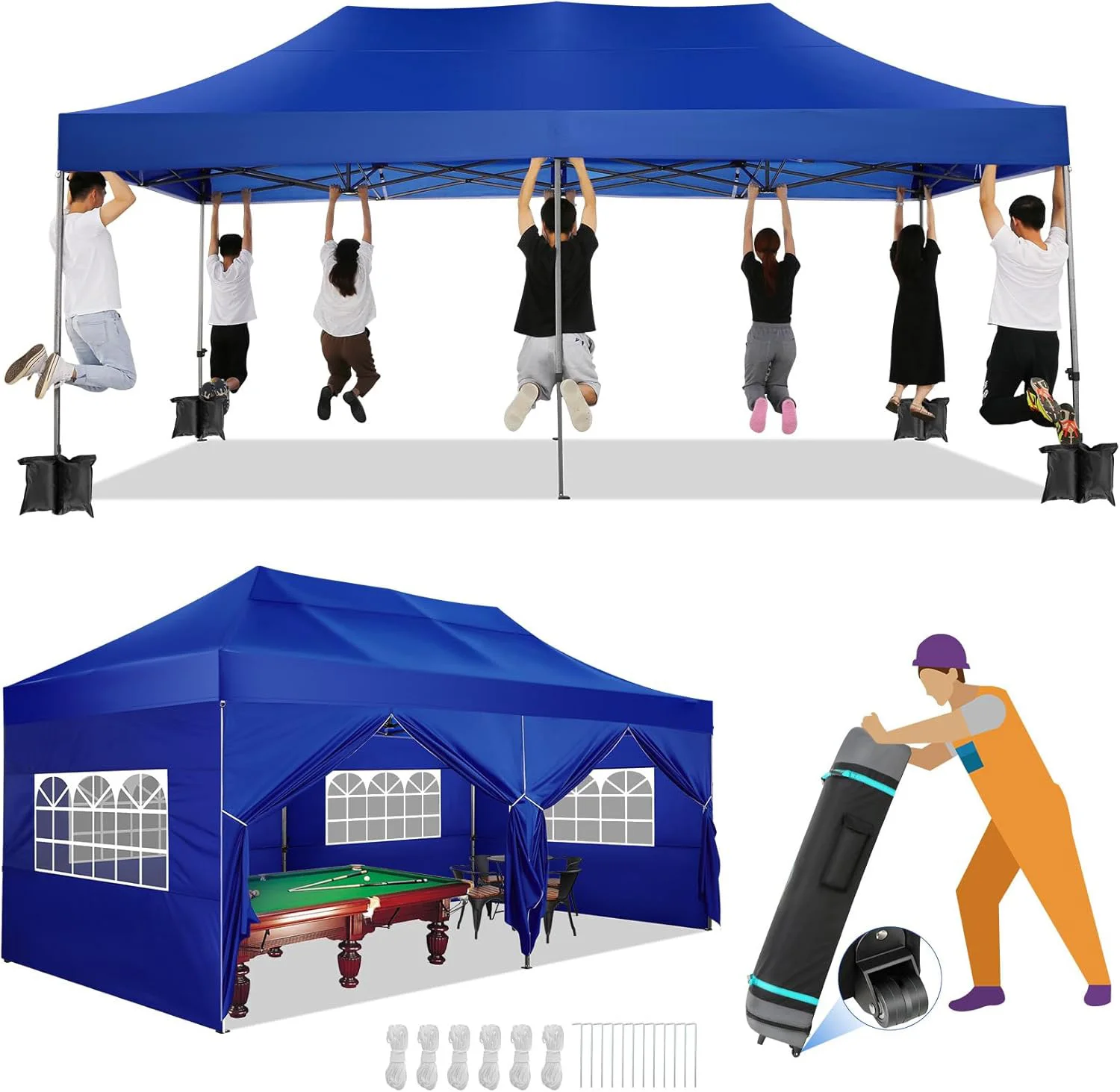 

Hot Sale 10x20 Canopy with Sidewalls, Heavy Duty Party Tent Pop up Carpas Para Fiestas, Tents for Parties