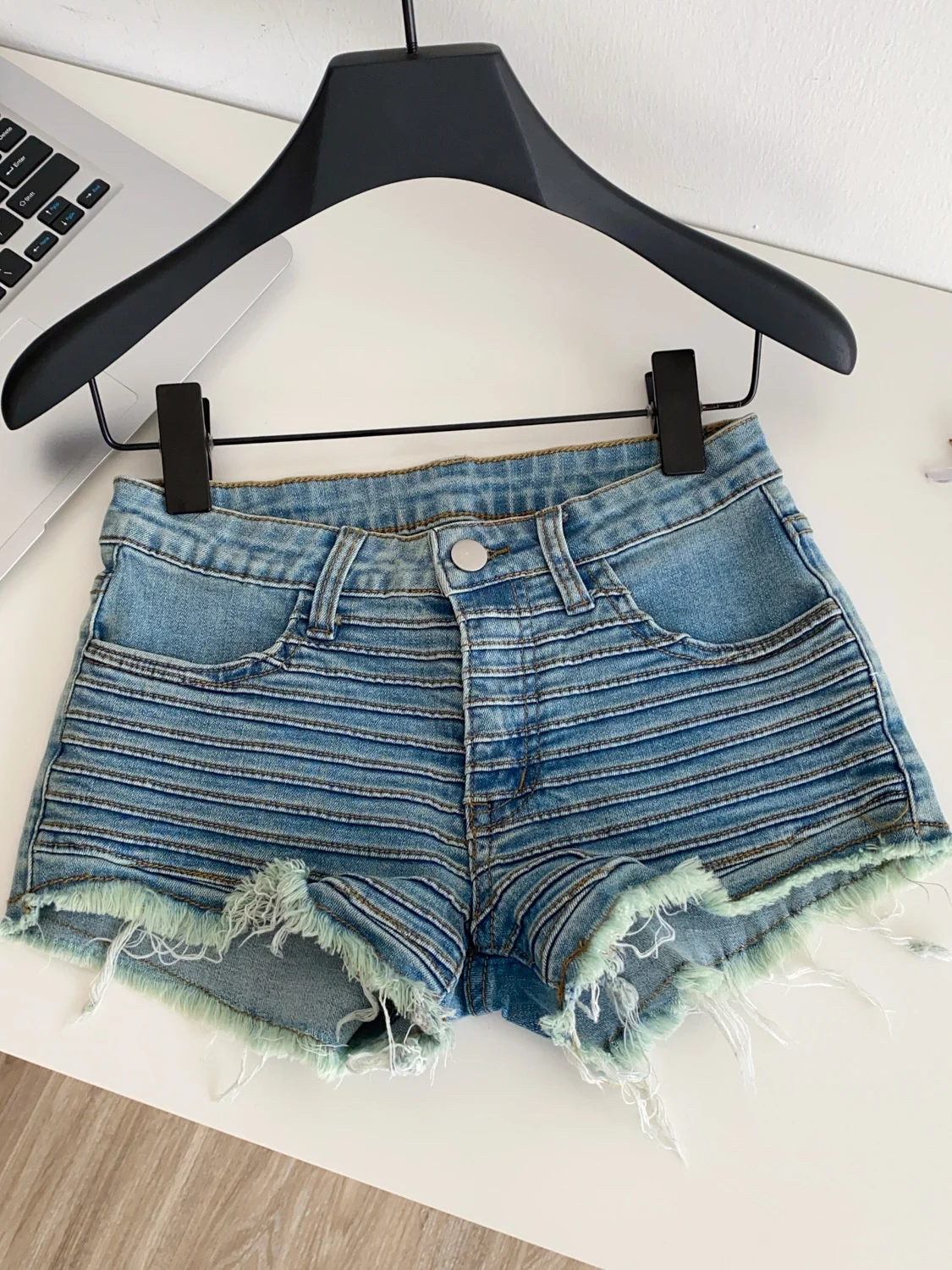 Pantalones vaqueros ort de diseño a rayas de cintura alta para mujer, pantalones calientes adelgazantes con agujeros, pantalones vaqueros sexys para chica Sle