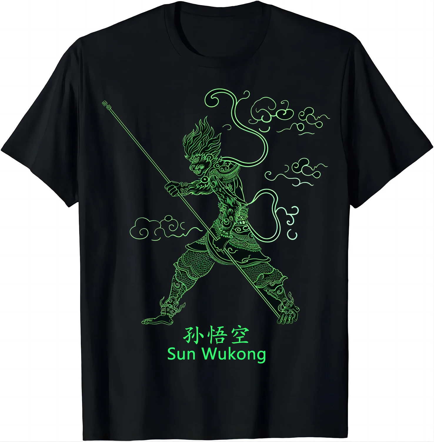 Legendary Monkey King Tee - Conquering Demons Tshirt Sun Wukong T Shirts Graphic T Shirts  Men Clothing Tops Camisas Streetwear