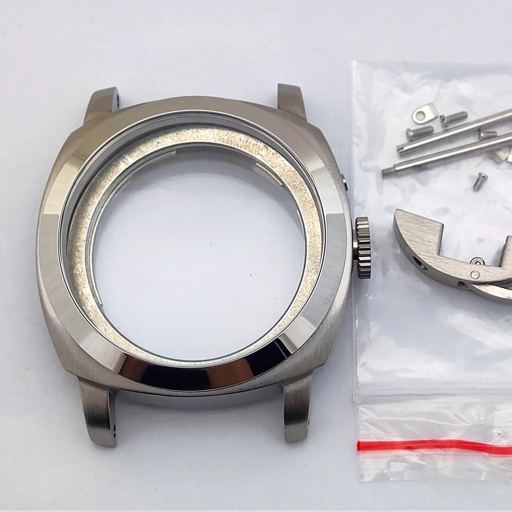 Caixa de 44mm st2555, aço inoxidável 316l, vidro de safira, à prova d'água, adequada para movimento st2555, caixa de relógio de luxo