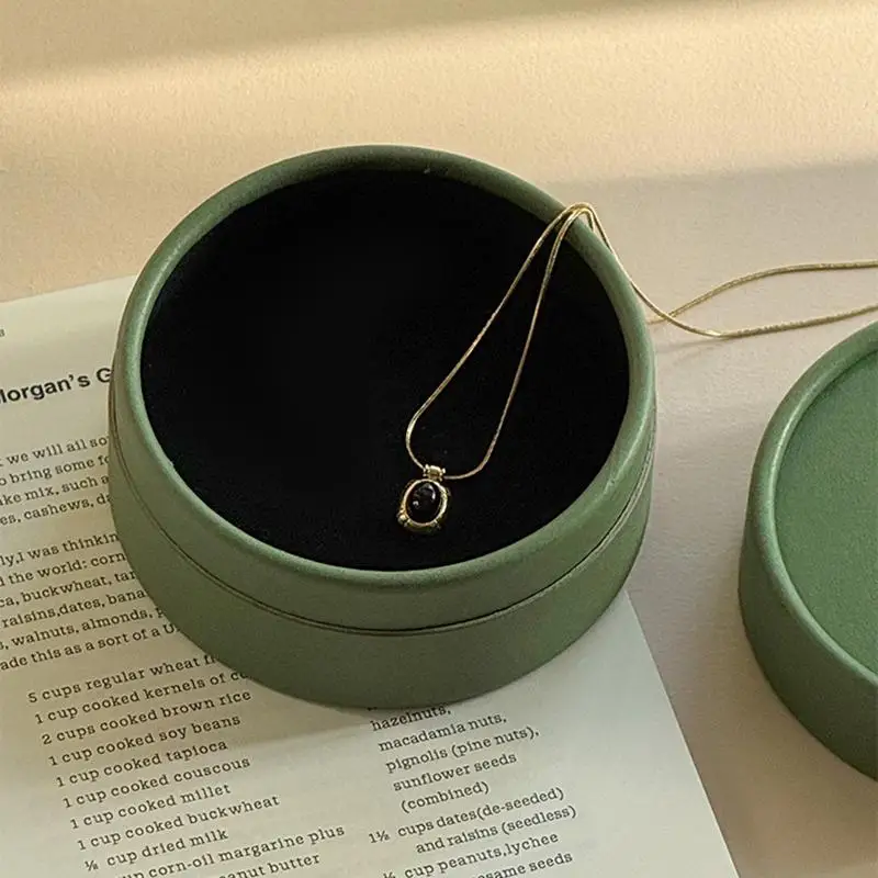 Runde Schmuckbox mit Fächern für Ohrringe, Papier-Schmuckbox, minimalistisch, für Festivals, tägliche Aufbewahrung zu Hause, Geschenkideen. – Detail 5