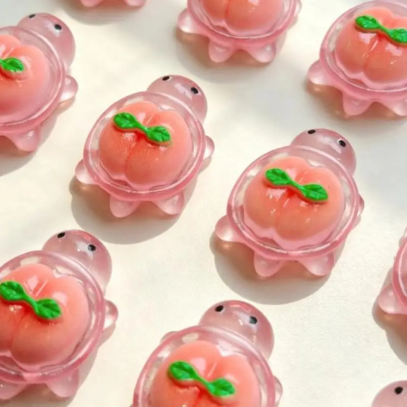 Peach Shell Turtles Ornaments, 50 Resin Miniatures for Individual Displays, Tabletop Arrangements, and Miniature Landscape B03E