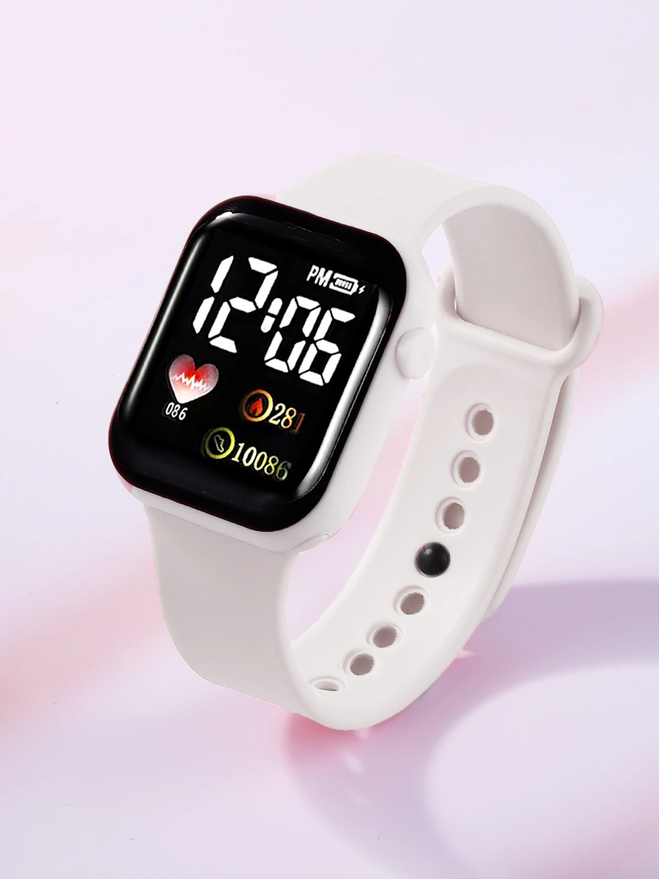White Square Watch Set with Heart-Shaped Accessories Ideal Valentine's Day Gift Birthday Present Packaging Not Included