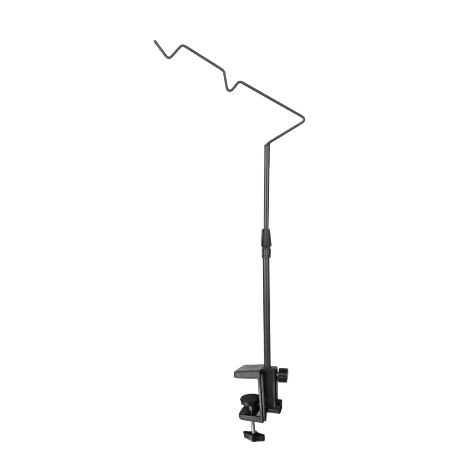 Heavy Duty Outdoor Lamp Stand for Camping Lantern with Tightening Clamp and Hanging Arm
