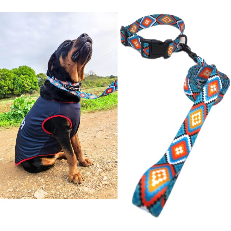 Bohemia Dog collar Boho Neck Band mascotas accesorios Bright dog collar longe chien Custom Dog Collar personal dog leash