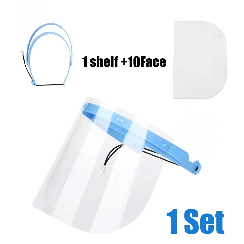 10Pcs Dental Protective Face Shield 10/5Pcs Detachable Face Shield 1 shelf Anti-Fog Dustproof Replacement Mask