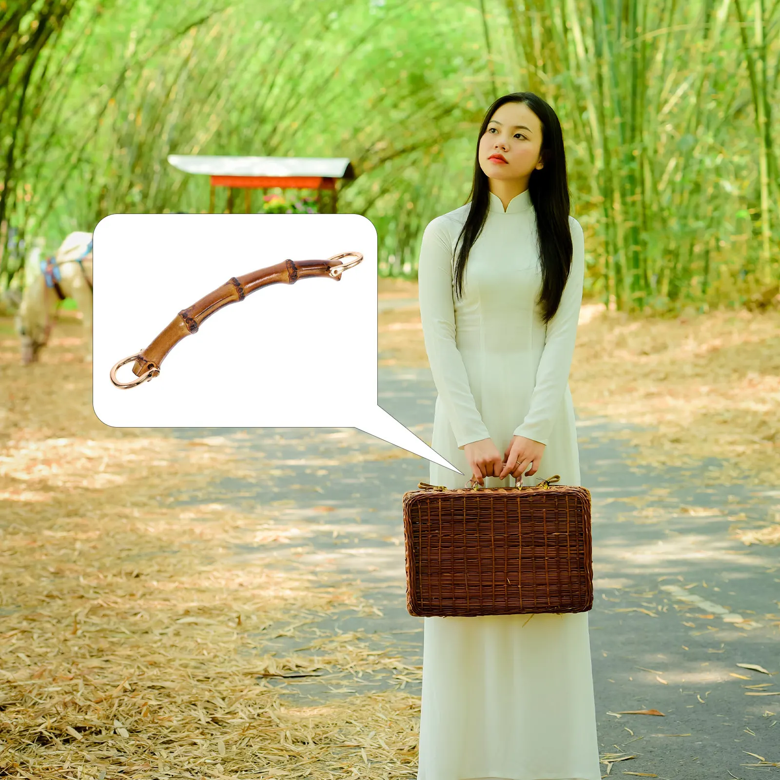 

1 шт. сменная ручка для сумки, аксессуары для изготовления сумок своими руками, модный бамбуковый ремень для сумки, удобная текстура, прочный.