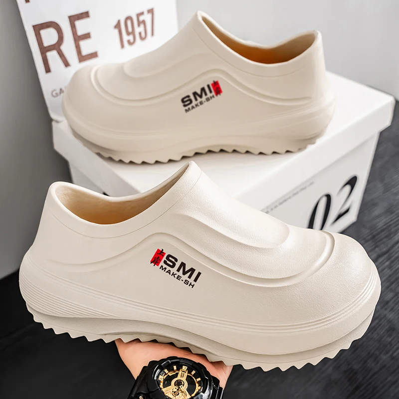 EVA Men Casual Shoes Fashion WaterProof Non-Slip Chef Shoes Lightweight Sandals Garden Clogs Comfort Slip on Nurse Doctor Shoes