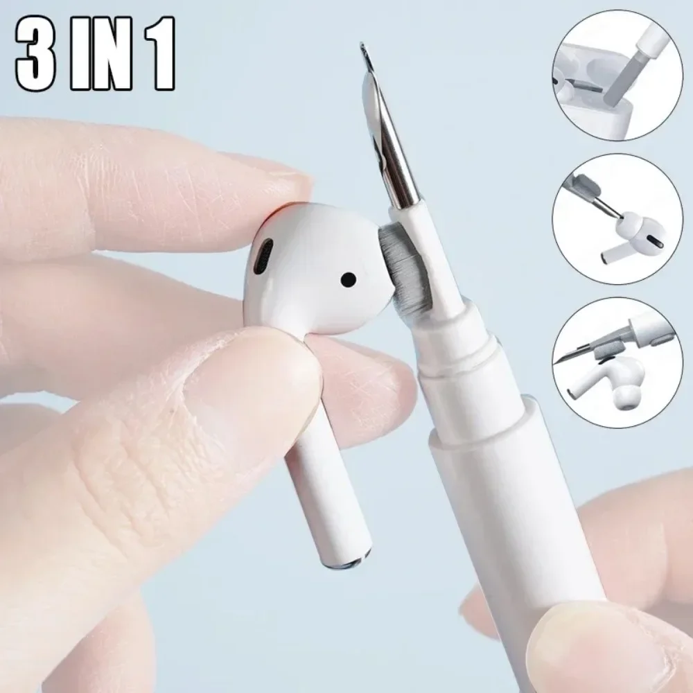 3IN1 Earphone Cleaning Kit, Multifunctional Cleaning Pen with Brush, Earbuds Cleaner Tools for Airpods Pro 3 Wireless Headset C
