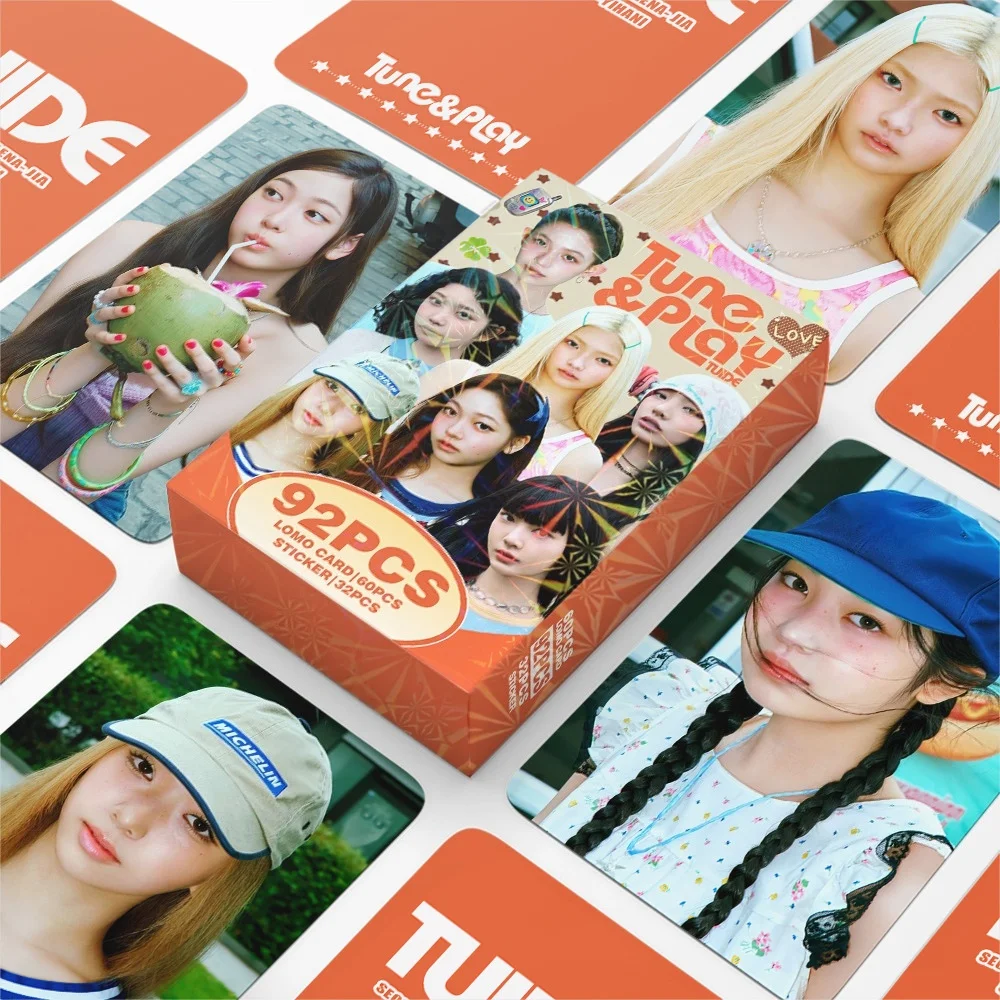 92 New Girl Group TUIDE TUNE PLAY Album LOMO Card Photocards Stickers HD Fans Collection Cards Decorative Stickers Present Gifts