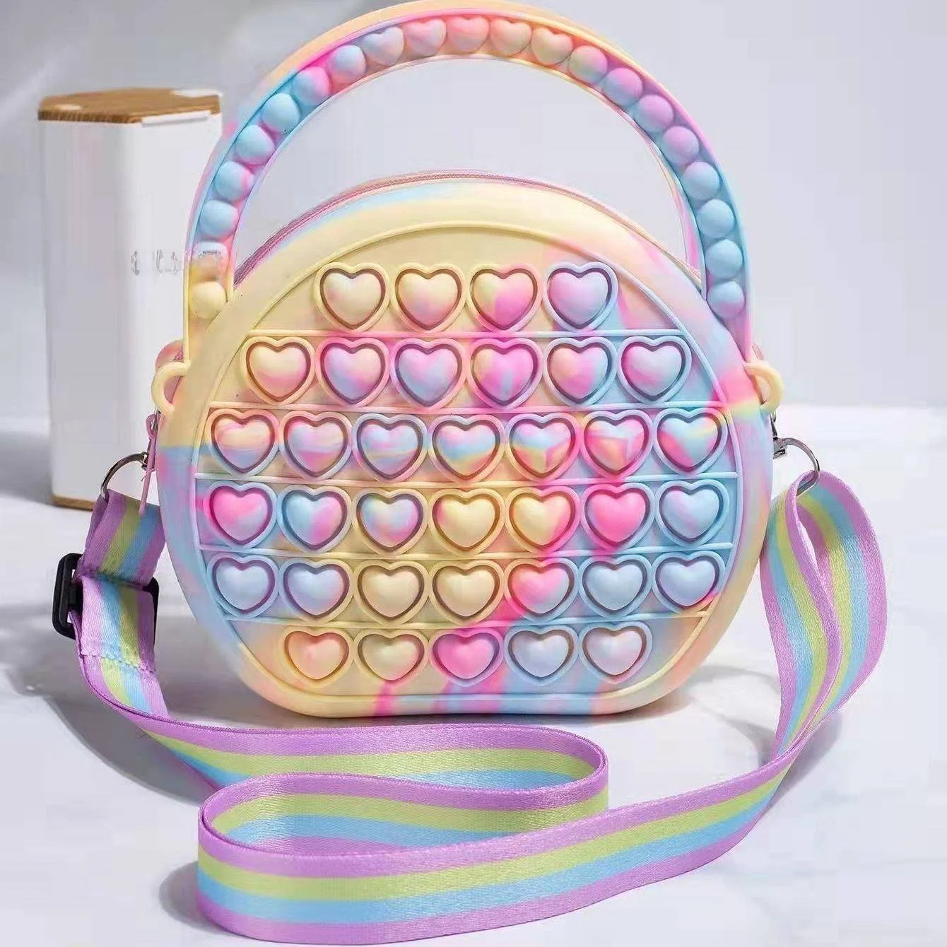 Stress Relief Silicone Jelly Rainbow Coin Purse Cute Small Bag Children's Pressing Joy Bag Soft Squishy Toy Coin Purse