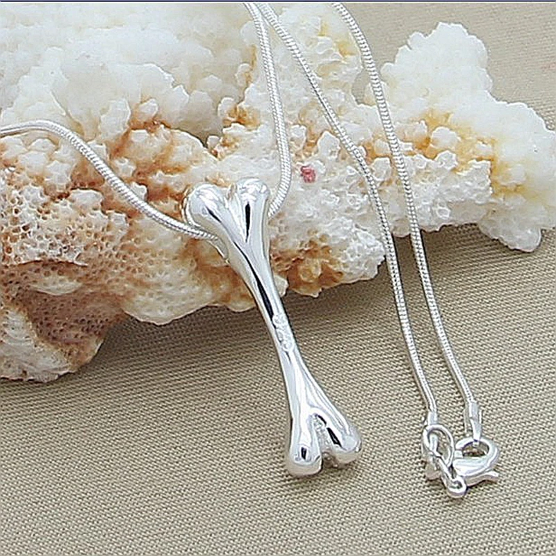 

Wholesale 925 Sterling Silver Exquisite Animal Dog Bone Pendant Necklace For Women Christmas Fine Jewelry Party Gifts