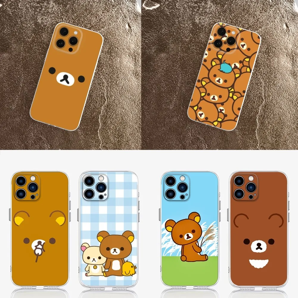 

Cute R-Rilakkuma Phone Case For IPhone 16,15,14,13,11,12 Pro Max Mini X XR XS 7,8 Plus SE Soft Clear Shockproof Soft Cover