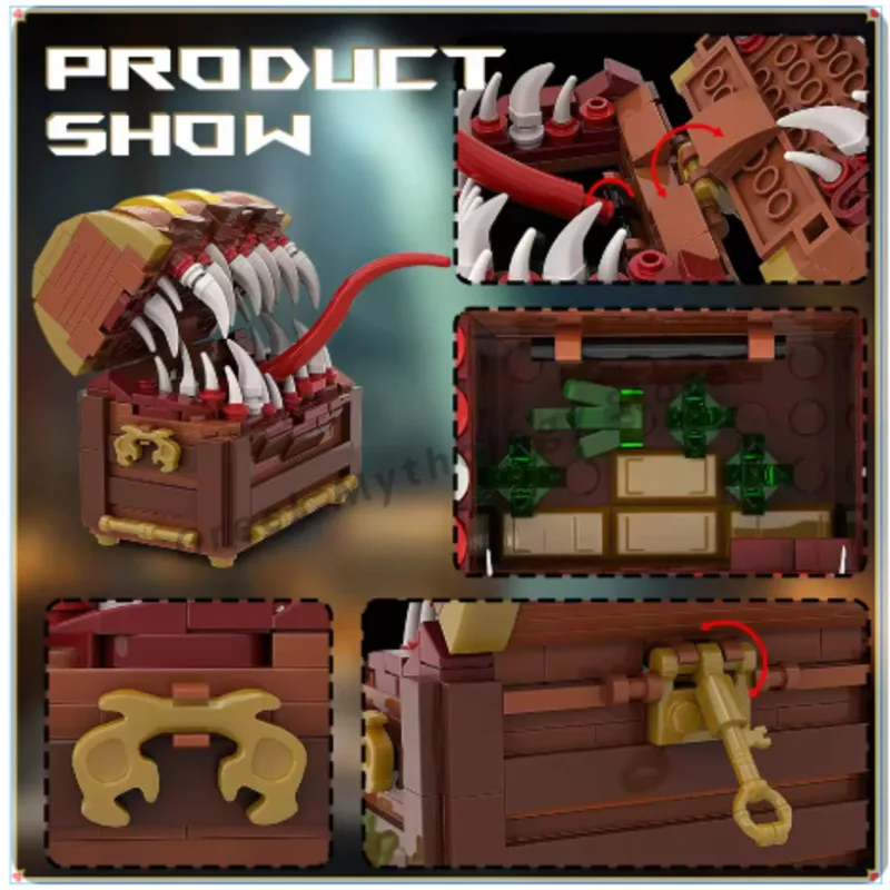 

New MOC Game Mimic Chest For Dark Souls Building Blocks Set Dungeons And Final Treasure Monster Bricks Toys Kid Birthday Gift