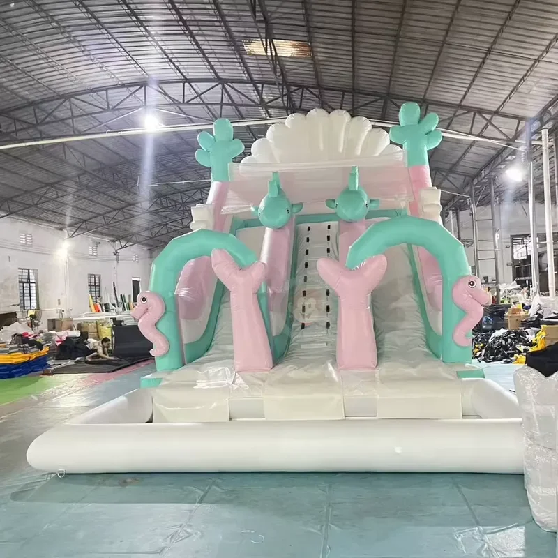 Colorful Inflatable Slide with Water Pool Chateau Gonflable Inflatable Slide for Kids Adults