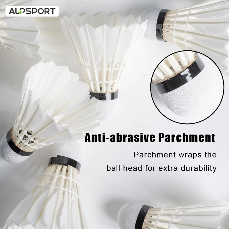 ALPSPORT كرة الريشة جبال الألب التوأم سلسلة الأبيض بطة ريشة الأصلي دائم الريشة للنوادي والتدريب المبتدئ الريشة