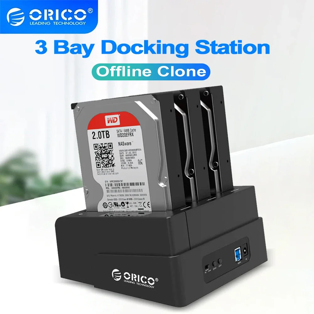 ORICO 3/4 Bay HDD Docking Station with Offline Clone SATA To USB 3.0 HDD Docking Station, Support 2.5/3.5 Inch HDD Offline Copy