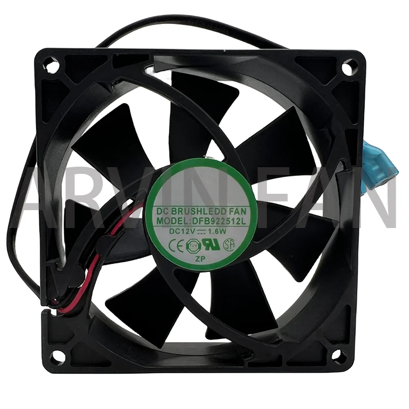 DFB922512L 92mm 92x92x25mm DC12V 1.6W 2 Wires Double Ball Bearings Cooling Fan Chassis Power Supply CPU