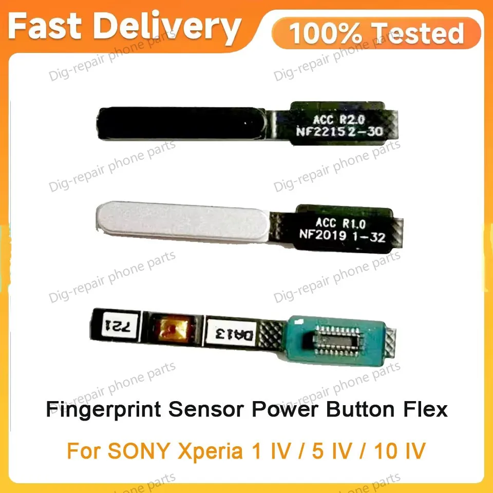 Tested  Fingerprint Sensor Flex Cable Ribbon Replacement Part For Sony For Xperia 1 IV / 5 IV / 10 IV