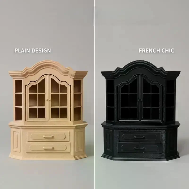 1Pcs DIY Craft Project Tiny House Furniture Bookcase Miniature Plastic Cabinet For Dollhouses Bedroom Living Room Decor