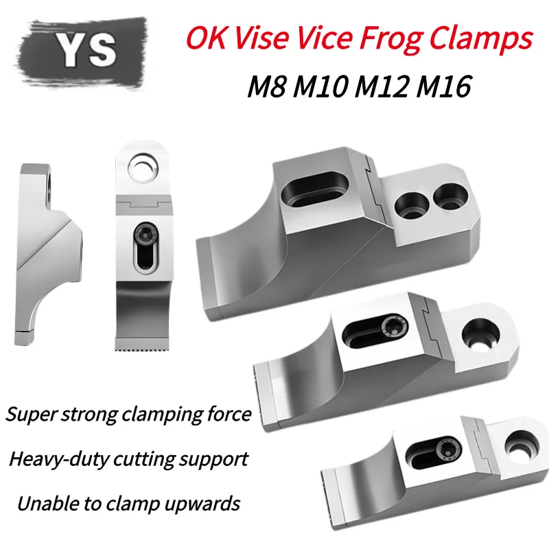 One-Way Heavy Cutting Toad Pliers Self-rebound Side M8 M10 M12 CNC Fixture Clamp Bench Vise Multi-Station Wedge Clamping Block