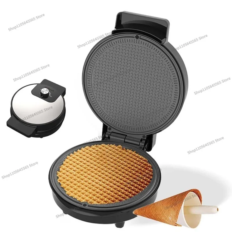 For Household Ice Cream Cone Machine Breakfast Crispy Reel Machine 1000W Electric Cake Pan Pancake Machine