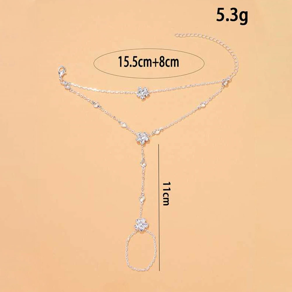 2025 الأزياء الإبداعية زهرة سوار للنساء هدية لذيذ اليد سلسلة قابل للتعديل العصرية البنصر سوار كريستال مجوهرات #2