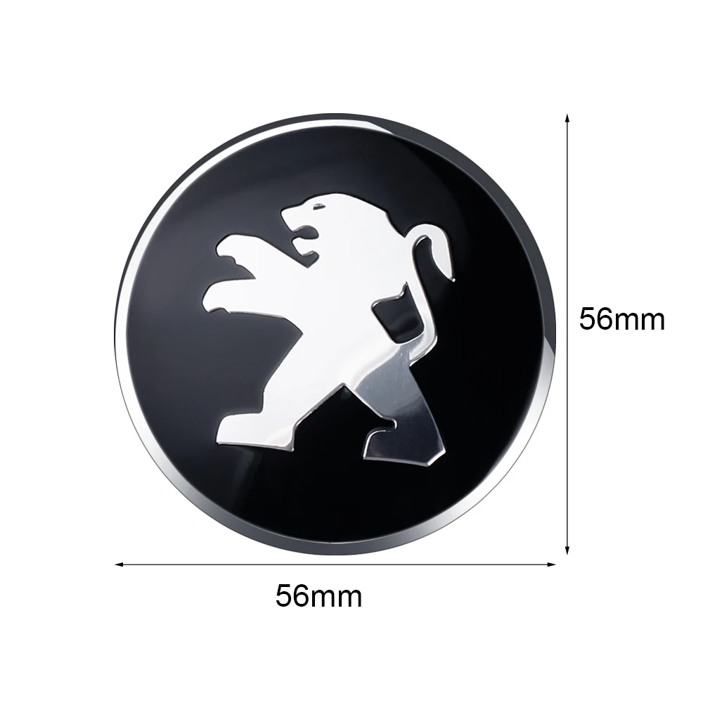 3D Metal Car Styling Car Wheel Tire Hub Badge Stickers For Peugeot 301 307 308 406 508 2008 3008 5008 108 RCZ 607 4008 107 306