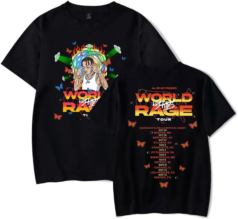 Lil Skies Worl Rage Tour Merch Summer Tee Fashion Clothes Casual Summer T-Shirt