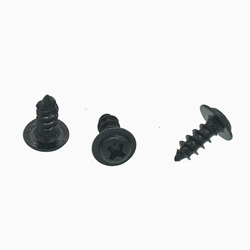 100Pcs/lot M2 M2.5 M3  M4 PWA  Black Phillips Screw Self_tapping Screws With Pad