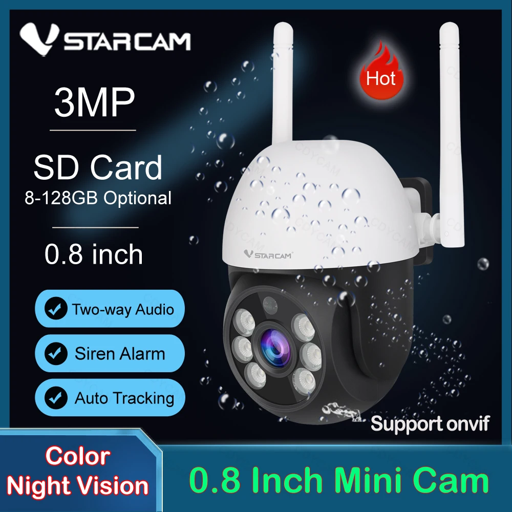 

Vstarcam CS661 3MP 1296P Eye4 Wireless PTZ IP Dome Camera Onvif Full Color Night Vision 4x Zoom Home Security CCTV Baby Monitor