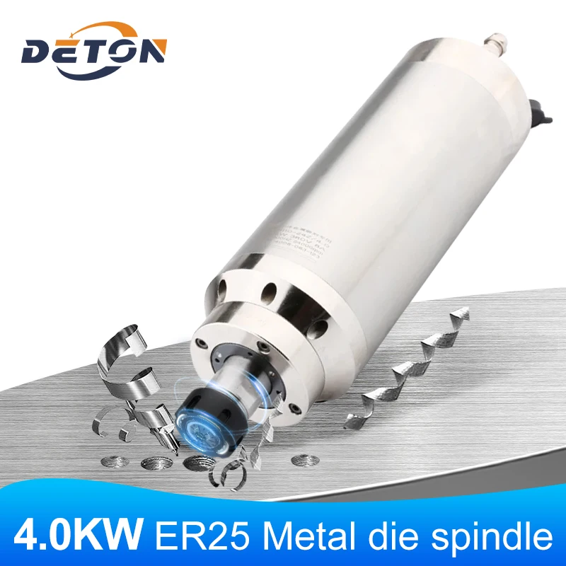 

CNC Milling Machine Spindle Motor 4KW ER25 380V Water-cooled Spindle Equipped With 4 Bearings For Metal Engraving Drilling