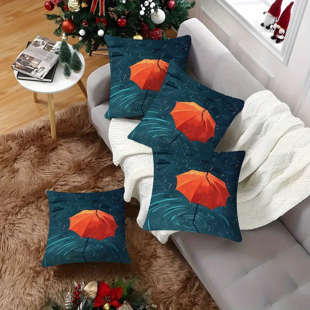 Drifting umbrella decorative pillowcase, ultra-soft polyester material living room sofa backrest car pillowcase home decoration