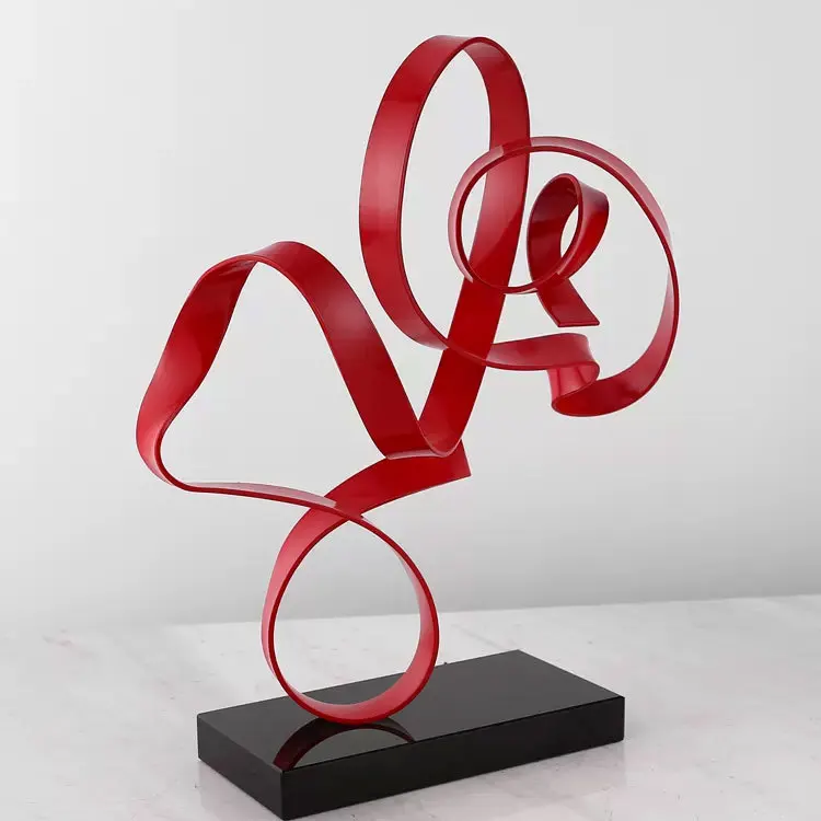 Modern art creative wrought iron sculpture streamer ornament model house sales office entrance desktop decoration