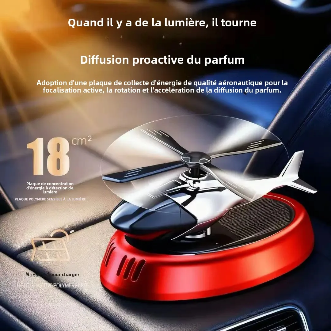 Diffuseur d'air solaire rotatif en forme d'avion pour voiture, parfum de luxe pour tableau de bord, décoration intérieure automobile pour homme, accessoires de parfum longue durée