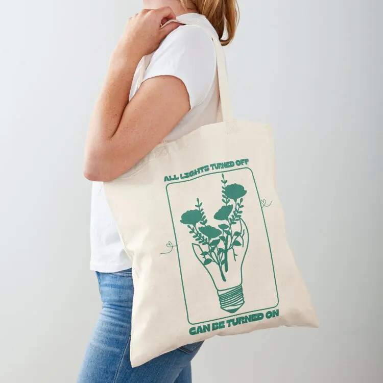 forest green call your mom lightbulb on white Tote Bag