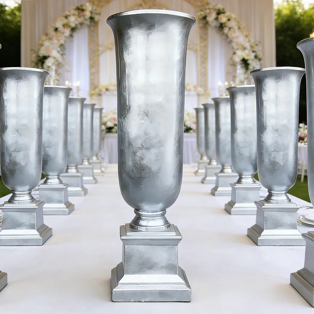 H100cm 4pcsGlass fiber reinforced plastic floor vase manufacturer supplies. Company's front desk. Home, hotel and club. Opening