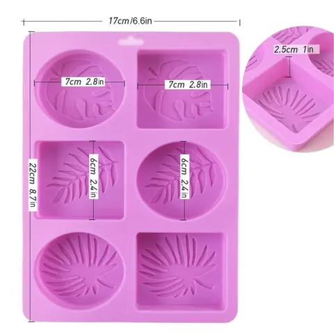 Moule à savon en Silicone en forme de feuille ovale/carrée à 6 cavités, bricolage fait à la main, huile essentielle, fournitures de fabrication de savon, moules à gâteaux au chocolat