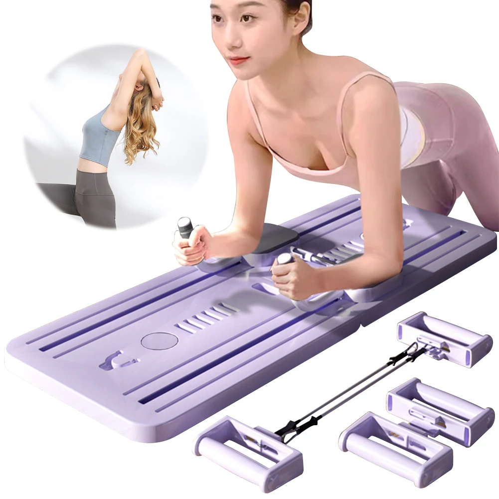 Multi-functional Ab Exercise Board Home Pilates Reformer Automatic Rebound Leg & Arm Toner Strength Training Fitness Equipment