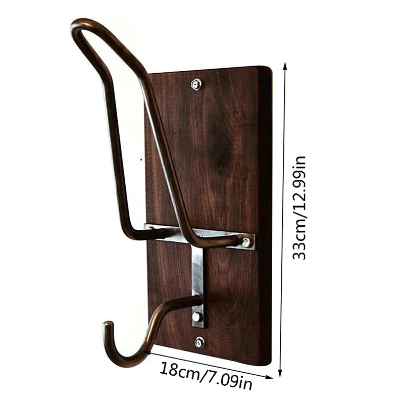 Motorcycle Helmet Rack Wall Mount, Wooden Metal Helmet Holder with Hook, Garage Organizer for Helmet Coat Gloves