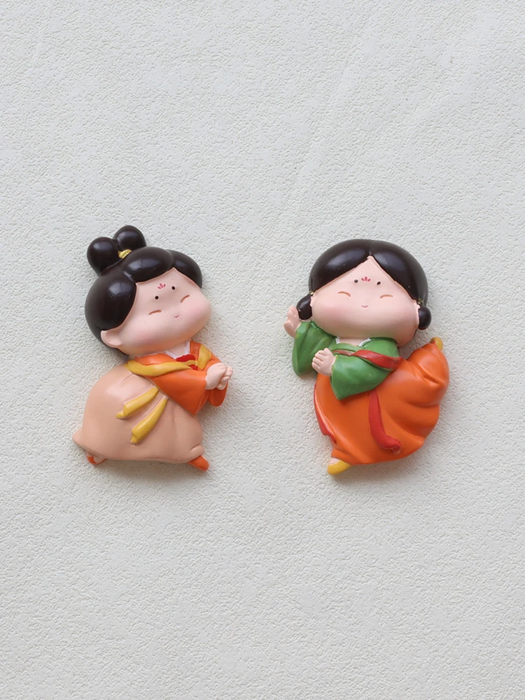 

New Chinese Sle Tang Lady Frie Magnet Tourist Souvenir Cultural Creative Hanfu Artwork Decorative Personalized Gift
