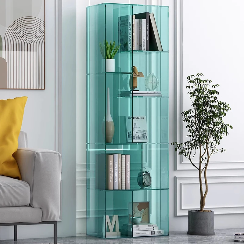 Modern Simple Acrylic Bookshelf Storage Wooden Cabinets Large Nordic Bookshelf Display Minimalist Creative Libreria Furniture