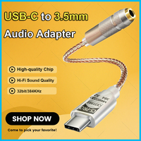 USB-C to 3.5mm HiFi Audio Adapter Headphone Amplifier 32bit/384kHz Audio Decoder Type-C Converter Compatible with Samsung Xiaomi
