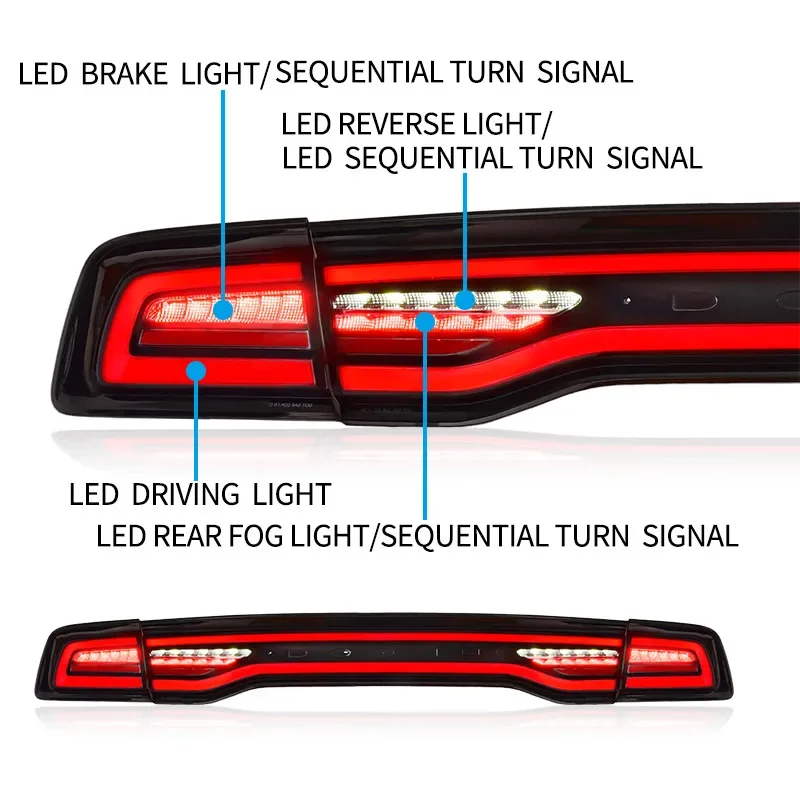 Car Styling for Dodge Charger Tail Lights 2011-2014 LED Tail Lamp DRL Signal Brake Reverse Auto Accessories - view 6